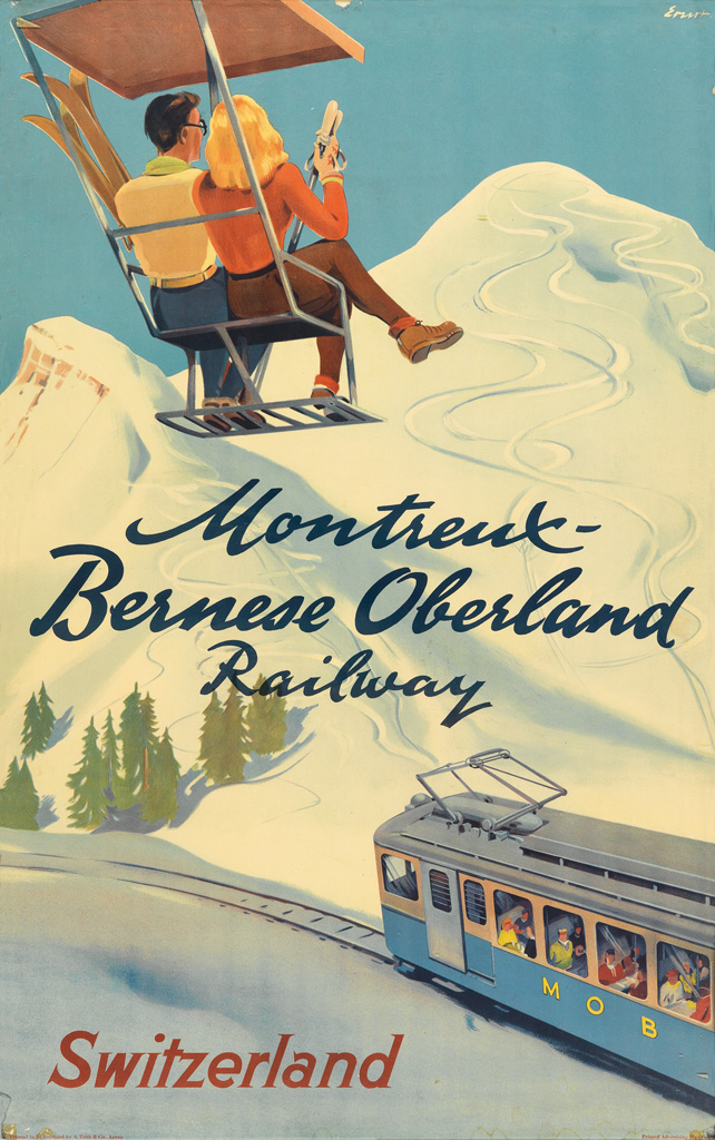 VARIOUS ARTISTS. [SKIING / SWITZERLAND]. Group of 3 posters. Each approximately 39x24 inches, 100x62 cm.